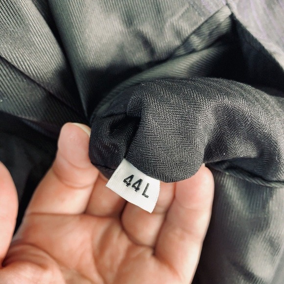 Tom James Wool 2PC Suit Mens 44L Pleated Cuff Pants 38x33 Gray Purple Stripe - Picture 8 of 16